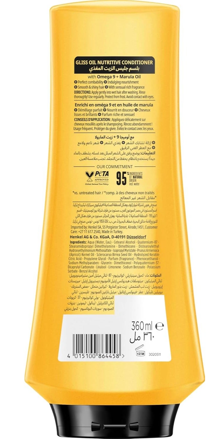 Schwarzkopf Gliss Conditioner Oil Nutritive 360ml - Image 2